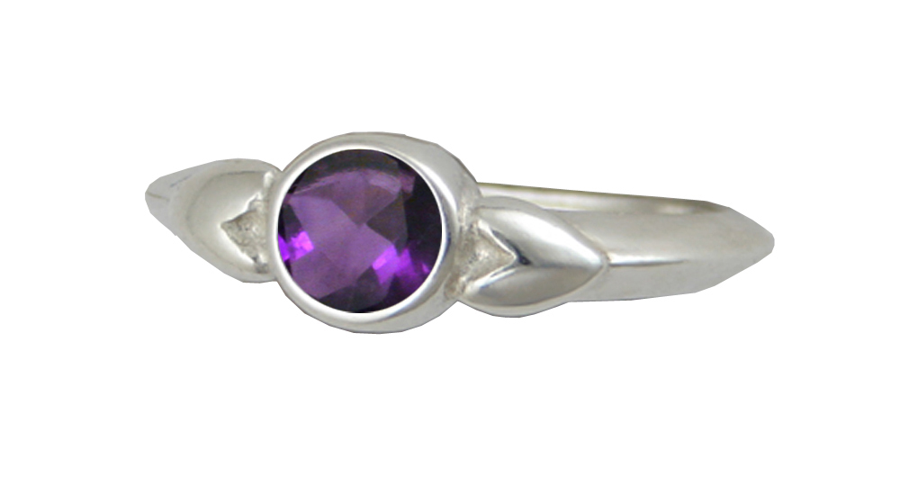 Sterling Silver When Two Hearts Are One Ring With Amethyst Size 7